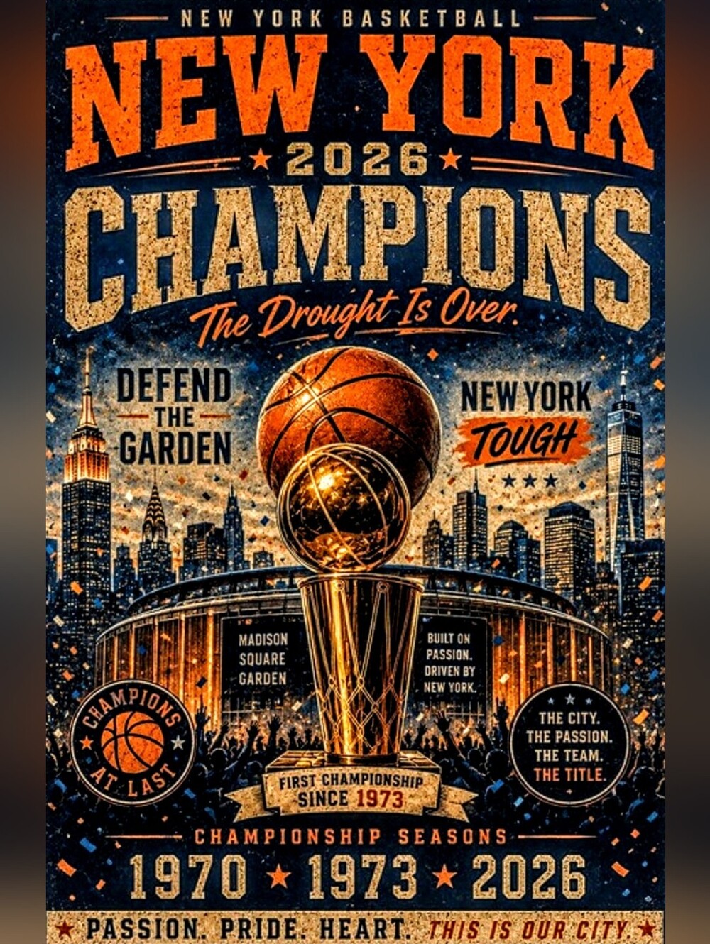 KNICKS🗽"THE DROUGHT IS OVER!" 8.5x11 ULTRA GLOSSY 2026 NO BORDERS POSTER!🔥